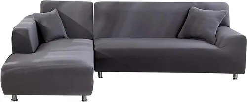 Vista 17 de ele ELEOPTION - 2 piezas de fundas de sofá seccional de 3 plazas para sofás con cojines, funda elástica en forma de L para sala de estar, funda