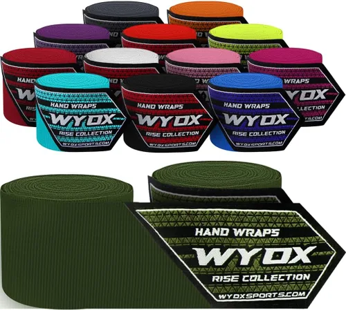 Vista 8 de WYOX Boxing Hand Wraps Inner Gloves, Elasticated Thumb Loop Bandages Mexican Style Under Mitts Wrist Wrap Protection Muay Thai MMA Kickboxing