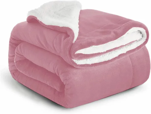 Vista 45 de IR Imperial Rooms Mantas Sherpa de color rosa bebé tamaño King para cama – Paquete al por mayor de 9 mantas Sherpa – Manta suave y esponjosa