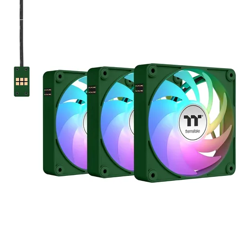 Vista 9 de Thermaltake CT120 EX ARGB Reverse Ventilador de enfriamiento de PC (paquete de 3 ventiladores), conexión magnética, sincronización con placa base
