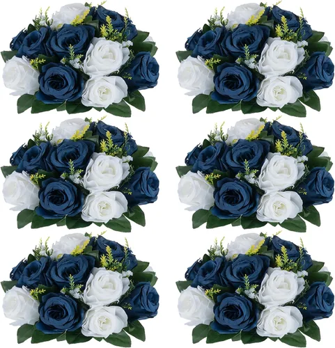 Vista 62 de NUPTIO Rosas Artificiales Negras Flores: Ramo de Flores Falsas Decoraciones de Halloween - 15 Cabezas Centros de Mesa de Rosas Artificiales con Base