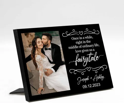 Vista 23 de Marco de fotos de boda personalizado con nombre de foto, regalos de boda personalizados para parejas, marco de fotos de boda personalizado, regalo