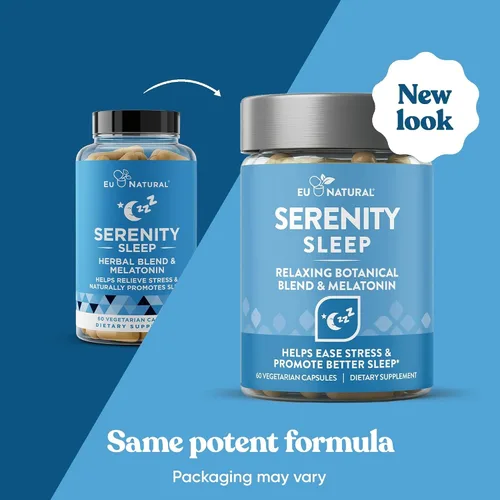 Vista 2 de Serenity Sleep Natural Sleep - Potente mezcla de magnesio, raíz de valeriana y melatonina, ayuda natural para dormir, forma que no forma hábito