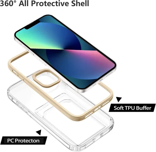 Vista 2 de ZCDAYE Funda para iPhone 13, iPhone 13 (6.1 pulgadas) con tarjetero y funda transparente de TPU suave a prueba de golpes para iPhone 13