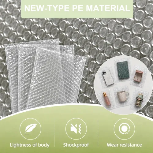 Vista 5 de Bolsas de burbujas High-PQ, Bolsas de burbujas transparentes no autoadhesivas con acolchado de doble pared, ideales para embalaje, envío