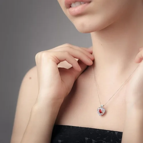 Vista 6 de ZYooch - Dije con la palabra Mom grabada para mujer collar de compromiso de diamantes de imitación joyas para regalar