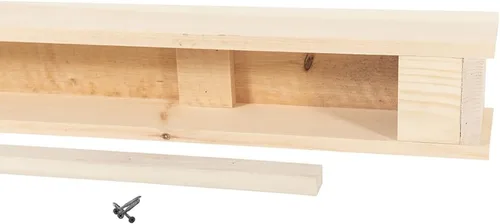 Vista 8 de Modern Ember Cody - Estante flotante de madera para chimenea de 48 pulgadas, sin terminar, estante de madera con molduras simétricas superior e