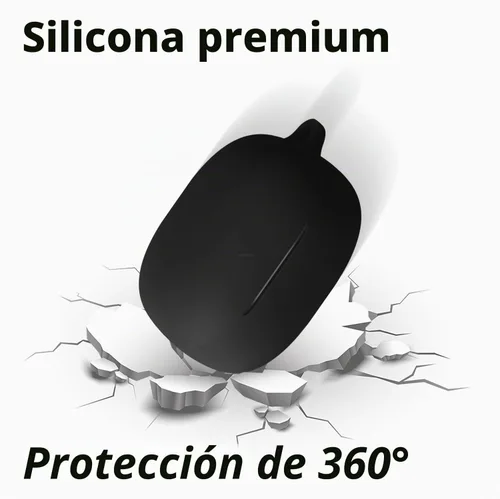 Vista 5 de Geiomoo Funda de silicona para Anker Soundcore Liberty 5, funda protectora suave y flexible resistente a los arañazos con mosquetón (negro)