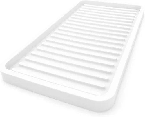 Vista 22 de Bandeja organizadora para fregadero de cocina de silicona, soporte de esponja y protector de encimera Plato y bandeja dispensadora de jabón