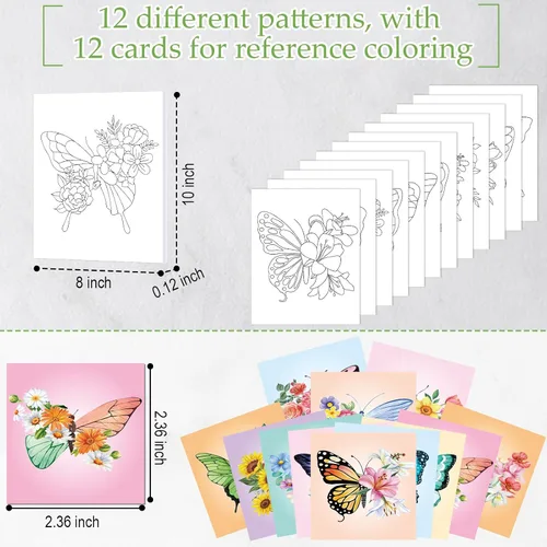 Vista 3 de Ctosree 12 juegos de lienzo predibujado para pintar adultos, kit de sorbo y pintura, lienzo preimpreso a granel para Pascua, Día de la Madre