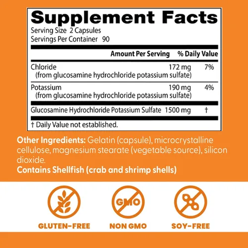 Vista 3 de Doctor's Best Suplemento de glucosamina para hombres y mujeres – Glucosamina 1500 mg por 2 cápsulas, apoyo para la salud de las articulaciones