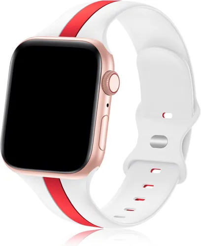 Vista 11 de Seizehe - Banda deportiva de diseño compatible con Apple Watch de 38/40/41/42/44/45/46/49 mm, unisex, correa de silicona suave para Apple Watch