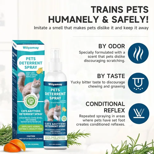 Vista 5 de Woyamay Spray disuasorio para gatos, disuasorio de arañazos para muebles, repelente de gatos para mantener alejados a los gatos, aerosol repelente