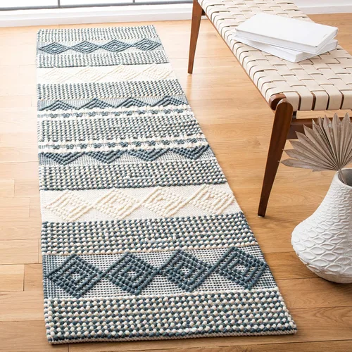 Vista 19 de SAFAVIEH Natura Collection - Alfombra decorativa de 2 x 3 pies, color beige y marfil, hecha a mano de lana tribal marroquí y algodón, ideal