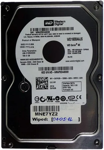 Vista 3 de WD Blue 250 GB Disco duro de escritorio: 3,5 pulgadas, 7200 RPM, PATA, caché de 8 MB - WD2500AAJB
