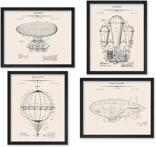Vista 46 de Poster Master Juego de 6 Pósters Vintage de Planos de Aviación - Impresión de Patente de Avión - Arte de Aeronaves - Arte de Aviación - Arte