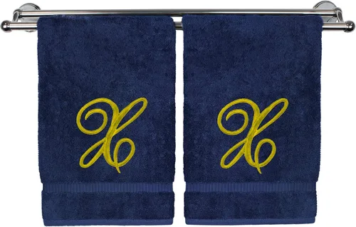 Vista 170 de Toalla de mano con monograma, regalo personalizado, 16 x 30 pulgadas, extra absorbente, 100% algodón turco, acabado de rizo suave, para baño, cocina