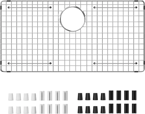 Vista 13 de Kitchen Sink Grid and Sink Protectors 25-1/8" X 12-1/2" Rear Drain Stainless Steel Sink Grids for Bottom of Kitchen Sinks