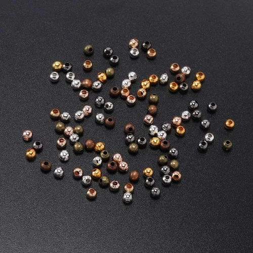 Vista 7 de 500 cuentas espaciadoras redondas de bronce de 0.079 pulgadas (0.079 in), cuentas de metal con semillas de extremo de bola lisas para fabricación