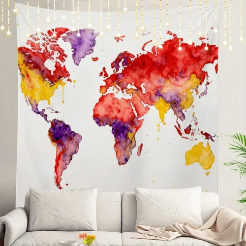 Vista 19 de Shrahala Tapiz de pared de hojas de arce otoñal, hojas rojas llameantes, fondo negro, tapiz grande para colgar en la pared, tapiz decorativo