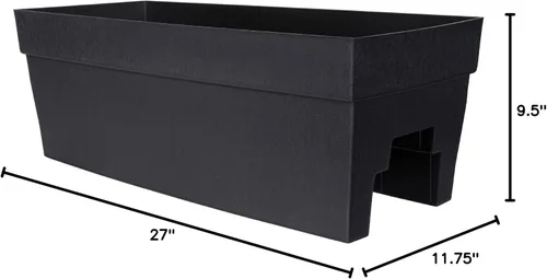 Vista 2 de 3527-36 Harmony Rail Maceta, color negro
