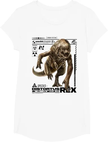 Vista 21 de Jurassic World Rebirth Distortus Rex Ingen Species File Camiseta Gris Oscuro