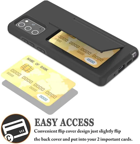 Vista 3 de Asuwish Funda compatible con Samsung Galaxy Note 20 Ultra y protector de pantalla de vidrio templado, soporte para tarjeta celular, fundas