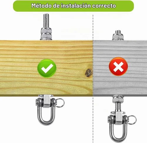 Vista 5 de SELEWARE Percha de columpio resistente con rodamientos, paquete de 2