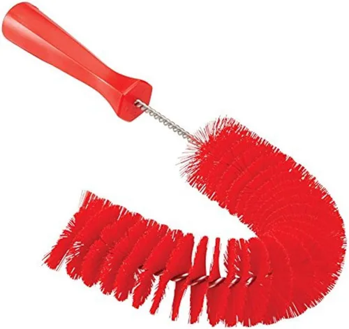 Vista 4 de Vikan 53729 Cepillo de gancho – Limpiador de tubos, tubos y canalones curvado de 14.17 pulgadas sin BPA, compatible con postes de extensión Vikan