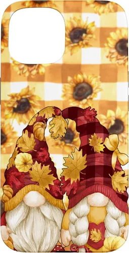 Vista 6 de iPhone 16 Autumn Fall Gnome Pumpkin Buffalo Plaid Pattern Sunflower Case