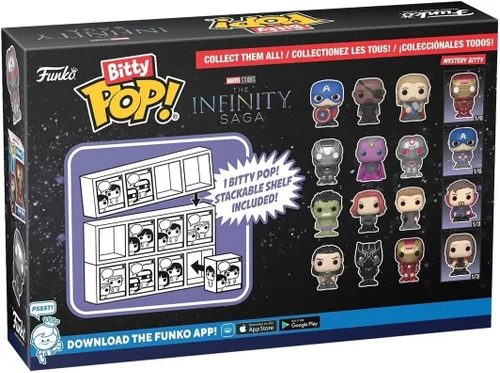 Vista 2 de Funko Bitty Pop! Marvel - Paquete de 4 figuras de Hulk, Black Widow, Hawkeye y A Surprise Mystery - 0.9 pulgadas (0.9 in) - Marvel Comics