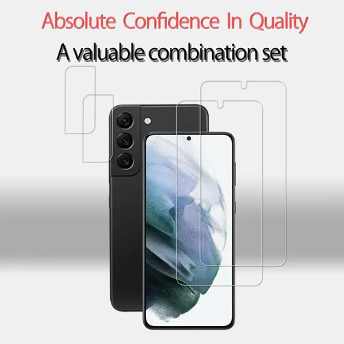 Vista 7 de Diseñado para Samsung Galaxy S21 + Plus 5G Protector de pantalla de vidrio templado 2-Pack Película protectora de lente de cámara 2-Pack