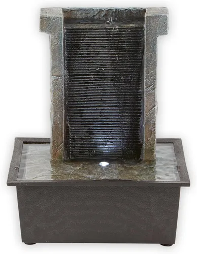 Vista 8 de Zingz & Thingz Zen Collection - Fuente de agua LED de resina, roca escalonada, 5.25 x 5.25 x 7 pulgadas