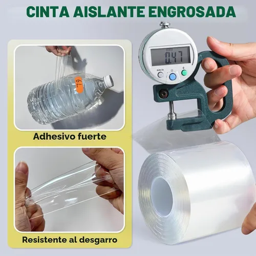 Vista 5 de Cinta de sellado de ventana y CA para aislamiento de tiro de marco, 20 mil, 2 pulgadas x 33 pies Transparente y grueso
