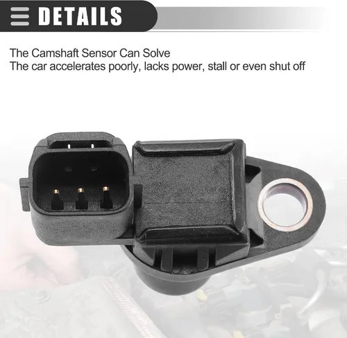 Vista 6 de Motoforti Sensor de posición del árbol de levas, para Mitsubishi Eclipse 1996-2005, ABS, MD327107, negro