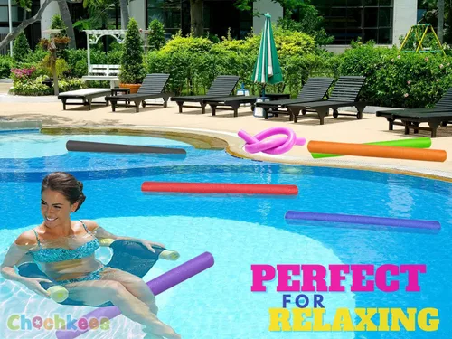 Vista 6 de Tubo de espuma de fideos flotantes para piscina, fideos gruesos para flotar en la piscina, varios colores, 52 pulgadas de largo