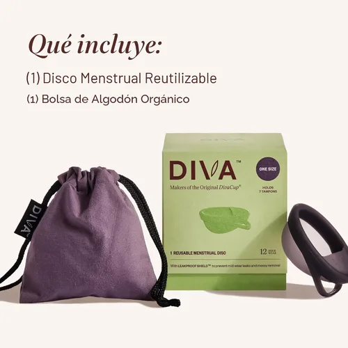 Vista 2 de Diva Disc – Disco menstrual cómodo y reutilizable con escudo a prueba de fugas – para hasta 12 horas de uso continuo – 100% silicona de grado médico