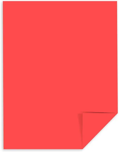 Vista 2 de Papel de color brillante Neenah Astrobrights®, Tamaño Carta, 24 lb, Certificado FSC, Rojo Cohete, Resma de 500 hojas
