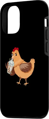 Vista 2 de Funda divertida para iPhone 14 con leche Boba para bebedor de té con leche y pollo, para iPhone 14