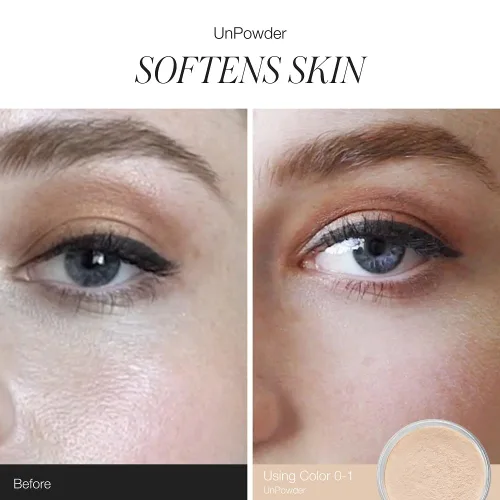 Vista 6 de RMS Beauty UnPowder - Polvo fijador translúcido sin talco - Polvo suelto matificante ultraligero para control de aceite y desenfoque de poros - 0.32