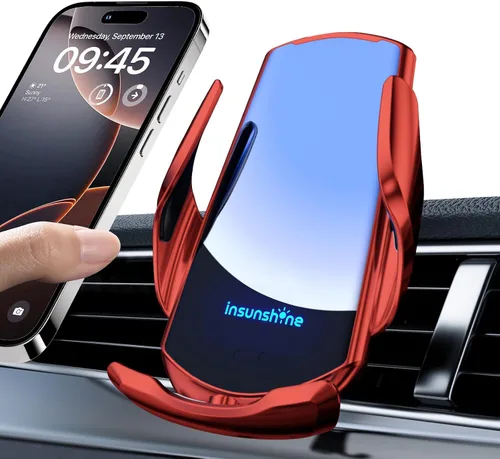 Vista 8 de Cargador inalámbrico para automóvil, carga rápida de 15 W, sujeción automática de carga rápida, soporte de teléfono con detección, apto para iPhone