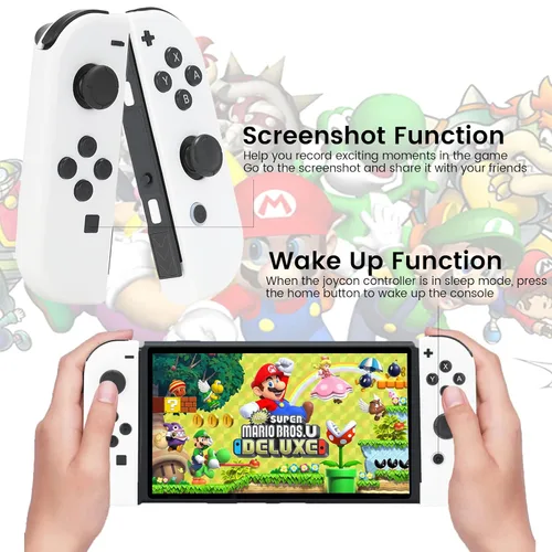 Vista 5 de Aoqwp Controller Compatible for Nintendo Switch, Replacement Wireless Controllers with Dual Vibration, Wake-up, Motion Control
