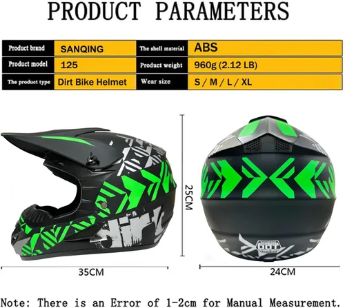 Vista 6 de Cascos de Dirt Bike para Jóvenes de Moda para Niños, Motocross, Motocicleta, BMX, ATV, Todoterreno, Cuatro Ruedas, Cascos Integrales para Bicicleta