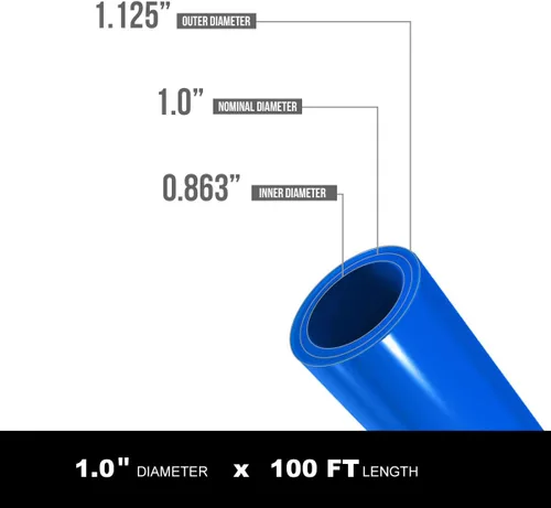 Vista 3 de Bobina de tubo Pex de 1 pulgada x 100 pies, azul, sin barrera, para agua potable, tubo de agua flexible para fontanería