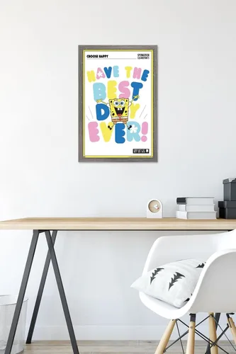 Vista 6 de Trends International Nickelodeon Bob Esponja - Póster de pared con texto en inglés «Choose Happy Wall», 22.4 pulgadas de largo x 14.7 pulgadas