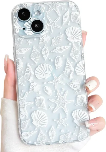 Vista 102 de NITITOP Funda para iPhone 13 Clear Sea Animal - Pez negro Pescado Negro