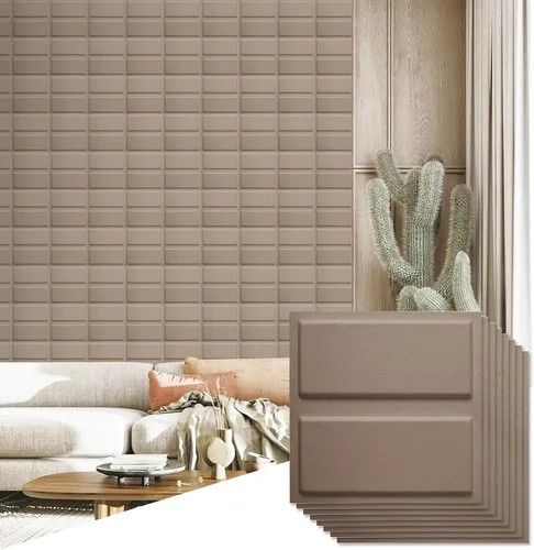 Vista 15 de Paquete de 12 paneles de pared 3D para decoración de pared interior, paneles de pared decorativos para oficina, sala de estar, dormitorio, vestíbulo