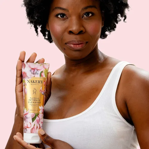 Vista 3 de Nakery Intimate Wash - Limpiador vaginal equilibrado con pH para mujer, lavado femenino hidratante con aloe y ácido hialurónico, lavado vaginal