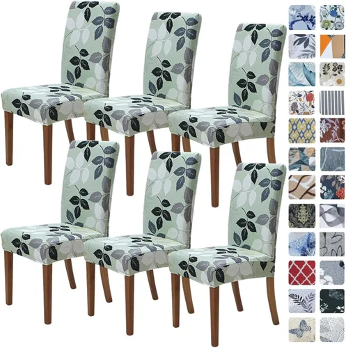 Vista 22 de SPRINGRICO Juego de 4 fundas para sillas de comedor, fundas elásticas para sillas de comedor, de elastano lavables, fundas para sillas Parsons