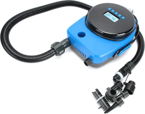 Vista 5 de Tbest Bomba de aire eléctrica portátil, bomba de aire eléctrica HT‑792 20PSI 12V inflable Kayak piscina al aire libre inflador de alta presión